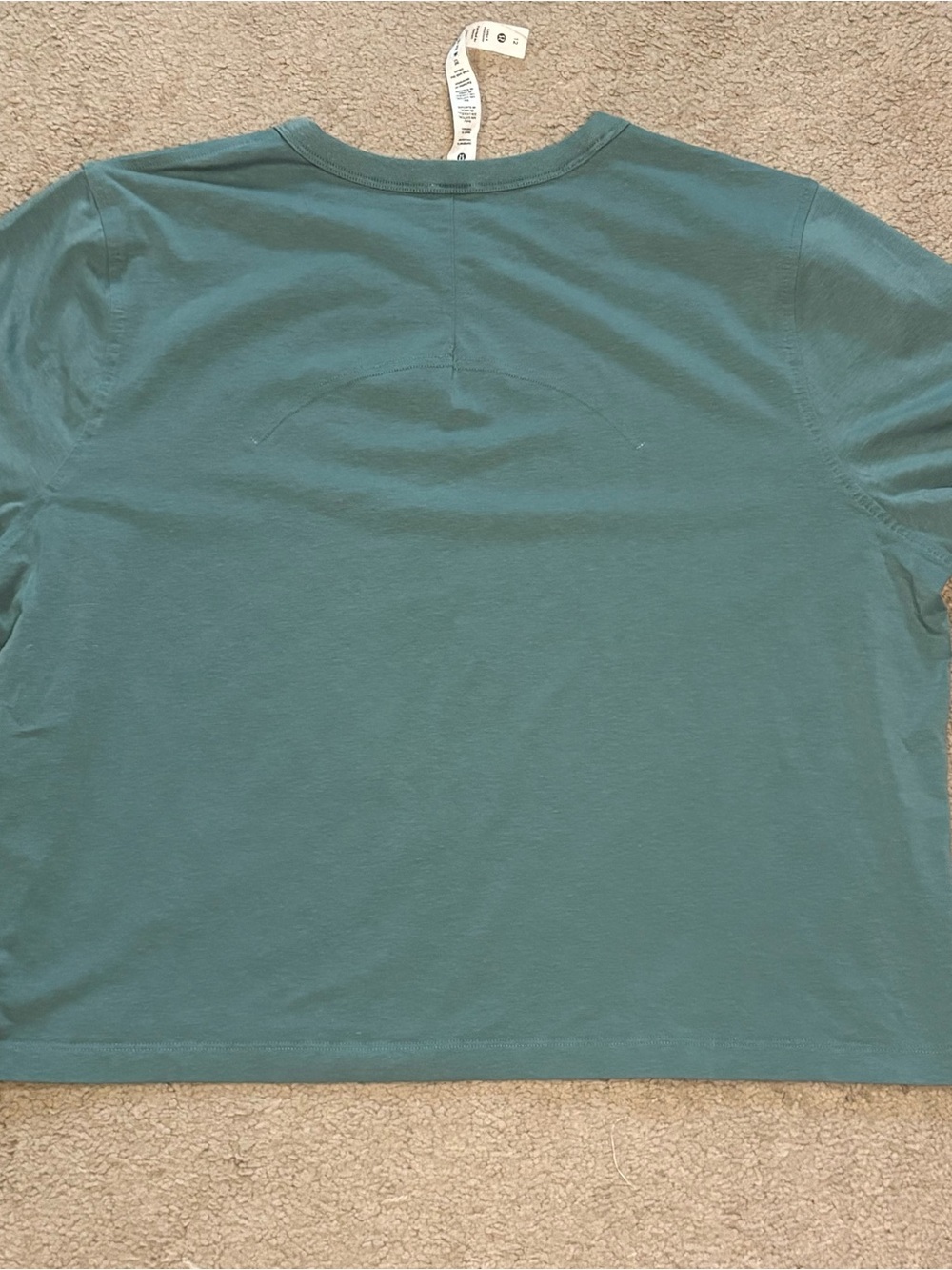 lululemon Classic-Fit Cotton-Blend T-Shirt Silver Blue Size 12 - Picture 4 of 5